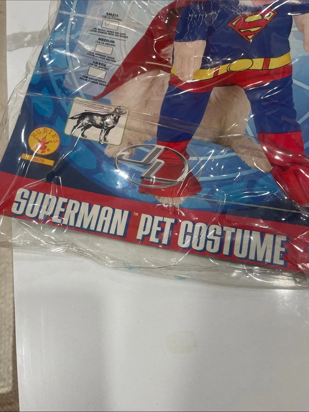Superman pet Costume in Blue & Red for small dogs or cats
